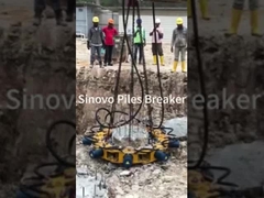Hydraulischer Pfahlbrecher in Betrieb